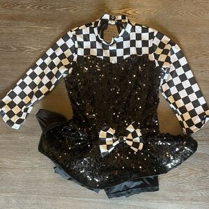 Checkered Black and White Sequin Costume